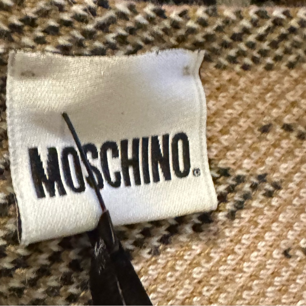 Moschino Tan and Black Textured scarf
